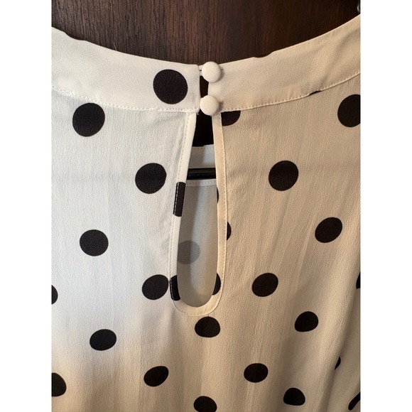 RIXO London Polka Dot Tiered Maxi Dress White Black Puff Sleeve Size US 6 UK 10 - Picture 7 of 11